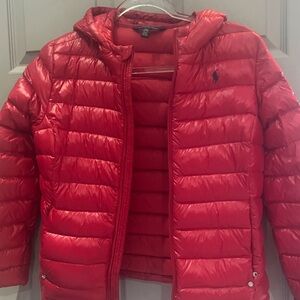 Kids red Ralph Lauren Puff Jacket w/ hood